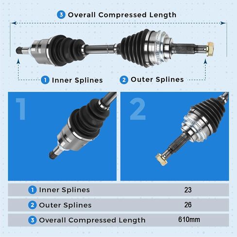 Front Left Driver Side CV Axle Drive Shaft Assembly w/ABS for 1993-2002 Toyota Corolla for 1998-2002 Chevy Prizm for 1993-1997 Geo Prizm in Kuwait
