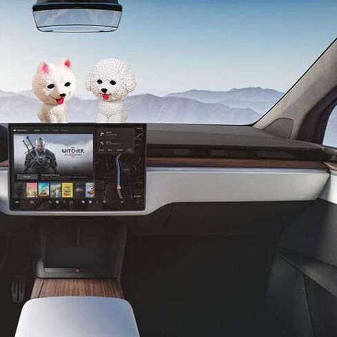 Car Dashboard Shaking Dog Ornament 1pc Bobblehead Toy, Resin Simulation, Funny Shake Head Figure for Vehicle Interior Decoration & Home (Bichon Frise) (White) in Saudi Arabia