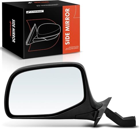 A-Premium Pair (2) Driver and Passenger Side Manual Door Mirror - Compatible with Ford Bronco 1992-1996, F-150/F-250/F-350 1992-1997 - Non-Heated Manual Folding Black Outside Rear View Mirror in Kuwait