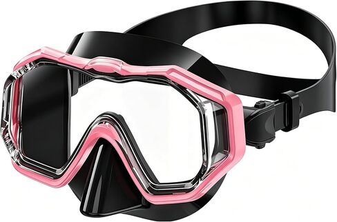 Bairuifu Kids Swim Goggles Snorkel Mask, Latest 3-Window Lens Wide Vision, Crystal Clear, Swimming Goggles Soft Nose Cover in Kuwait