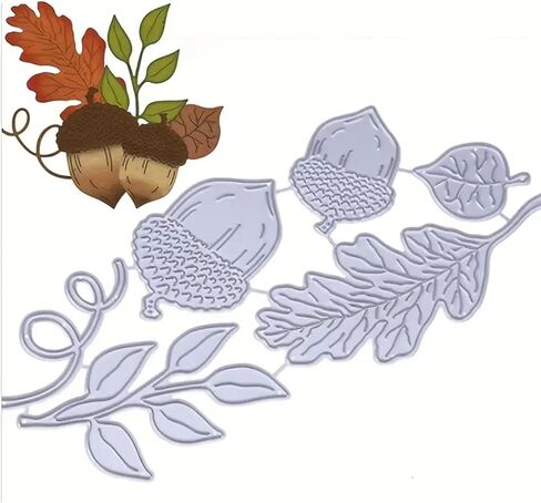 Christmas Metal Die Cuts,Hazelnut Leaves Branch Frame Festival Cutting Dies Cut Stencils for DIY Photo Decorative Embossing Paper Dies for Scrapbooking Card Making in Kuwait