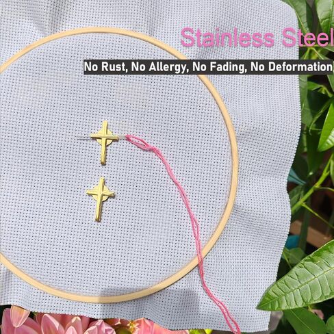 Cross Needle Minder Magnet, Stainless Steel Magnetic Needle Holder, Cross Stitch Embroidery Sewing Needlework Tools Accessories Set 2 Pieces (Gold) in Kuwait