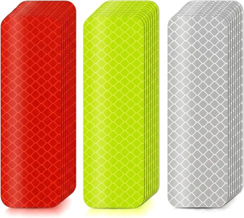 WZP 36PCS Reflective Stickers, High Visibility Safety Reflective Warning Tape, Outdoor Waterproof Self-Adhesive Night Safety Gear Decal for Car Bike Motorcycle Trailer Helmet Mailbox, 1.18"×3.15" in Saudi Arabia