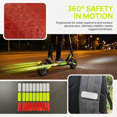 WZP 36PCS Reflective Stickers, High Visibility Safety Reflective Warning Tape, Outdoor Waterproof Self-Adhesive Night Safety Gear Decal for Car Bike Motorcycle Trailer Helmet Mailbox, 1.18"×3.15" in Saudi Arabia
