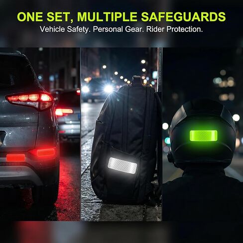 WZP 36PCS Reflective Stickers, High Visibility Safety Reflective Warning Tape, Outdoor Waterproof Self-Adhesive Night Safety Gear Decal for Car Bike Motorcycle Trailer Helmet Mailbox, 1.18"×3.15" in Saudi Arabia