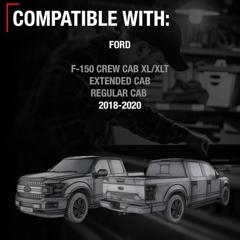 كاميرا احتياطية للرؤية الخلفية، مساعد الوقوف العكسي - متوافق مع 2018-2020 Ford F-150 Crew Cab، كابينة ممتدة، كابينة عادية - مع مصباح ربط المقطورة - OEM JL3Z19G490M، FO1960166 in Kuwait