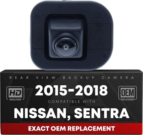 Rear View Backup Camera, Reverse Park Assist - Compatible with 2015-2018 Nissan Sentra - Plastic, Glass - Vehicle Parking Camera Replacement - OEM 284424AF0A, 284423RA1A, 590-916, NI1960128 in Kuwait