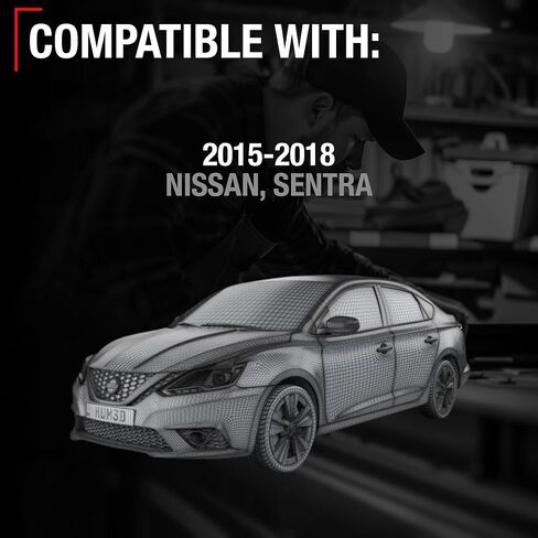 Rear View Backup Camera, Reverse Park Assist - Compatible with 2015-2018 Nissan Sentra - Plastic, Glass - Vehicle Parking Camera Replacement - OEM 284424AF0A, 284423RA1A, 590-916, NI1960128 in Kuwait