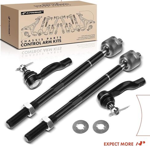 مجموعة A-Premium مكونة من 4 قطع، طقم نهاية قضيب ربط أمامي داخلي وخارجي، متوافق مع Toyota RAV4 2001 2002 2003، L4 2.0L & GAS فقط in Kuwait
