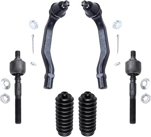 محور ديترويت - مجموعة قضبان ربط أمامية 6 قطع لسيارة Honda Accord 1990-1993، 4 أطراف قضيب ربط خارجية وداخلية 2 حذاء بديل 1990 1991 1992 1993 in Kuwait