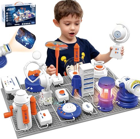 AI Science Kit for Kids 6-12 Years | STEM Robotics & Electronic Circuit Building Kit with 66 Pcs & 500+ Experiments | Voice Controlled Educational Engineering Toys for Boys & Girls in Saudi Arabia