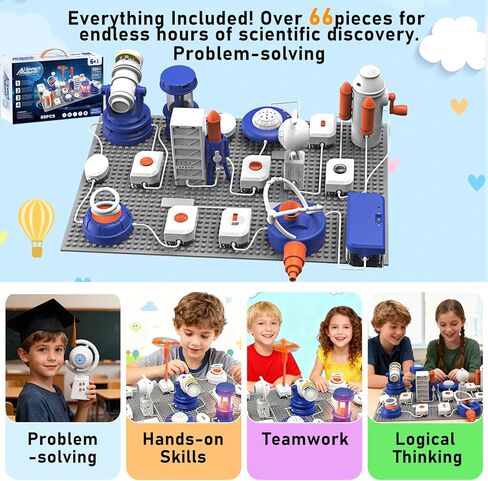 AI Science Kit for Kids 6-12 Years | STEM Robotics & Electronic Circuit Building Kit with 66 Pcs & 500+ Experiments | Voice Controlled Educational Engineering Toys for Boys & Girls in Saudi Arabia