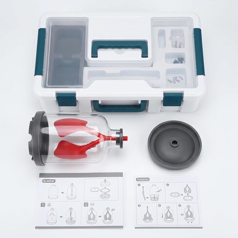 Luocute Lung Breathing Demonstration Model, Diaphragm Movement Simulator with Transparent Shells for Classroom Science Teaching and Respiratory Mechanics Shows Lung Diaphragm in Kuwait