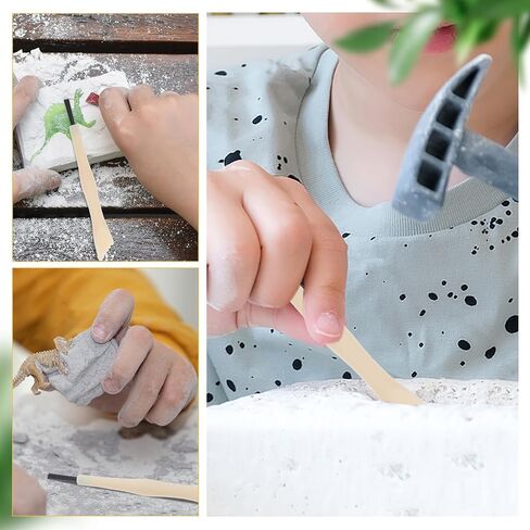 Kisangel 36pcs Children Archaeological Excavation Tool: 9cm Mini Dinosaur Dig Kits for Kids - Double-End Brush and Shovel Digging Supplies in Kuwait