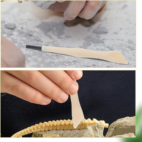 Kisangel 36pcs Children Archaeological Excavation Tool: 9cm Mini Dinosaur Dig Kits for Kids - Double-End Brush and Shovel Digging Supplies in Kuwait