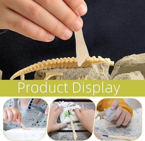 Kisangel 36pcs Children Archaeological Excavation Tool: 9cm Mini Dinosaur Dig Kits for Kids - Double-End Brush and Shovel Digging Supplies in Kuwait
