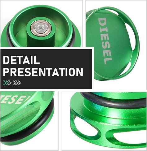 Magnetic Diesel Fuel Cap, Billet Aluminum Protective Cover with Rubber Sealing Ring, Engine Fuel Tank Cover Modification Part, Compatible with Dodge RAM 1500 2500 3500 2013-2018 (Green) in Saudi Arabia