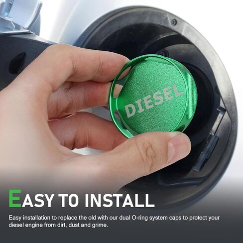 Magnetic Diesel Fuel Cap, Billet Aluminum Protective Cover with Rubber Sealing Ring, Engine Fuel Tank Cover Modification Part, Compatible with Dodge RAM 1500 2500 3500 2013-2018 (Green) in Saudi Arabia