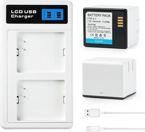 2-Pack Rechargeable Lithium-ion Batteries for Arlo Pro,Arlo Pro 2 Cameras-VMC4030, VMS4430P-100NAR,Includes LCD Dual Charger Station USB-C Cable High-Capacity for Extended Use(7.2V, 2440mAh) in Kuwait