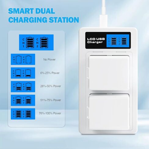 2-Pack Rechargeable Lithium-ion Batteries for Arlo Pro,Arlo Pro 2 Cameras-VMC4030, VMS4430P-100NAR,Includes LCD Dual Charger Station USB-C Cable High-Capacity for Extended Use(7.2V, 2440mAh) in Kuwait