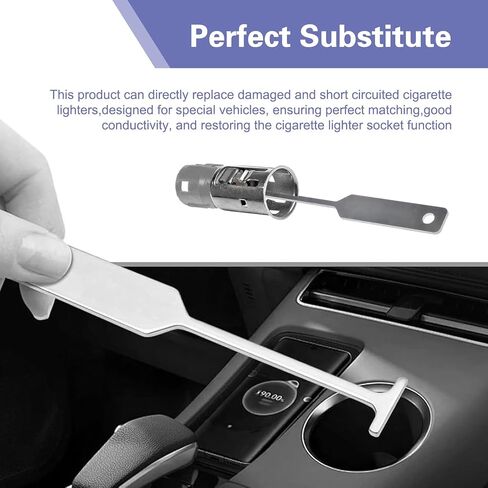Cigarette Lighter Socket, 12V Car Cigarette Socket Adapter with Removal Tool, Vehicle Power Outlet Cigarette Lighter Replacement 25776667, J42059, 25774623, Universal for Most Auto in Saudi Arabia