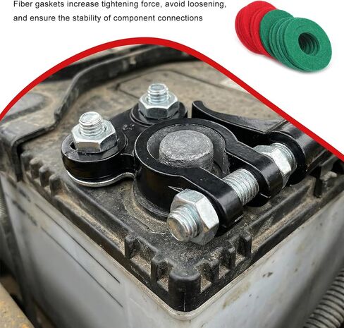 2 PCS Battery Terminal Connector Set, Color Coded Power Top Post Clamps with Anti-Corrosion Washers, Universal Positive Negative Battery Cable Terminals for Car Truck Boat in Saudi Arabia