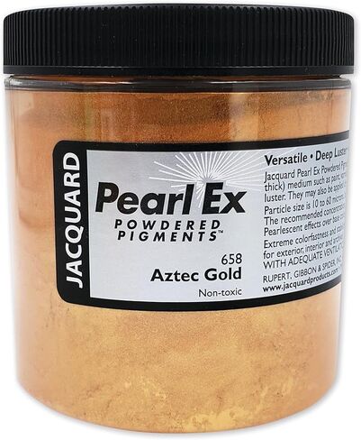 Jacquard Pearl Ex Pigment Powder 4oz Aztec Gold - Loose Mica Powder for Epoxy Resin, Watercolors, Calligraphy Ink & Clay - Epoxy Pigment Powder - Epoxy Resin Color in Kuwait