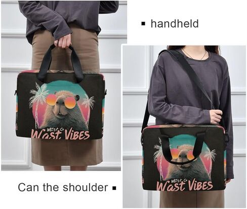 Laptop Sleeves Portable Crossbody Messenger with Handle and Shoulder Strap 15.6 inch Computer Sleeve with Zipper coasts Capybaras in Kuwait