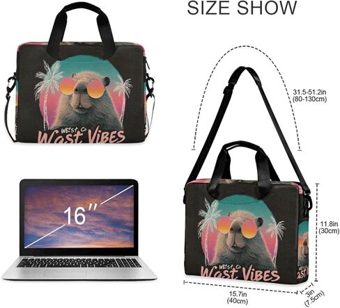 Laptop Sleeves Portable Crossbody Messenger with Handle and Shoulder Strap 15.6 inch Computer Sleeve with Zipper coasts Capybaras in Kuwait