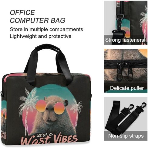 Laptop Sleeves Portable Crossbody Messenger with Handle and Shoulder Strap 15.6 inch Computer Sleeve with Zipper coasts Capybaras in Kuwait