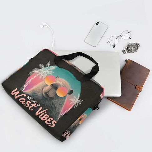 Laptop Sleeves Portable Crossbody Messenger with Handle and Shoulder Strap 15.6 inch Computer Sleeve with Zipper coasts Capybaras in Kuwait