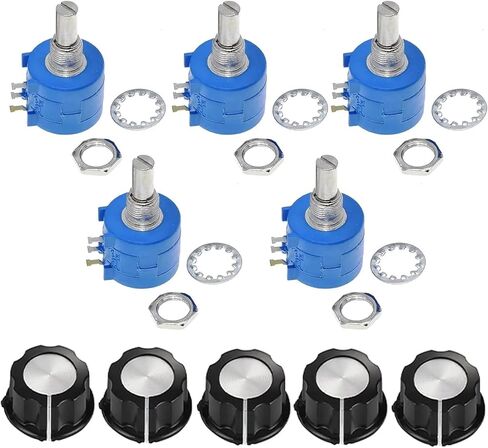 1pcs 3590S Multiturn Potentiometer 500 1K 2K 5K 10K 20K 50K 100K ohm Potentiometer Adjustable Resistor 3590 102 202 502 103 in Kuwait
