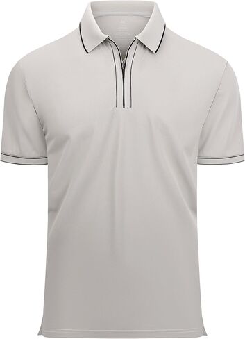 Alex Vando Men’s Golf Shirt Quick Dry Stretch Performance Zip Short Sleeve Polo Shirt in Saudi Arabia