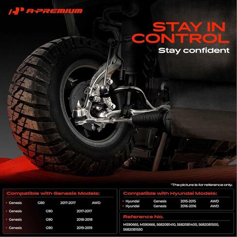 A-Premium 2 x Front Outer Tie Rod Ends, Compatible with Hyundai Genesis 2015-2016 & Genesis G80 2017, G90 2017-2019 in Kuwait