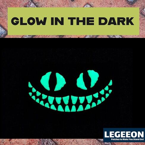 Cheshire Cat PVC Patch Tactical Morale – Glow in the Dark Patch for Backpacks, Caps, Gear & Vests – Hook & Loop Backing in Kuwait