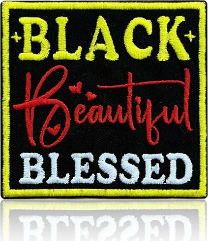 Black Beautiful Blessed Patch, 3 Inch Sew On Iron On Black is Beautiful History Month Embroidered Patches for Backpack Jacket Hat Jeans DIY Clothes Gift for Men Women Size 3 Inches in Kuwait