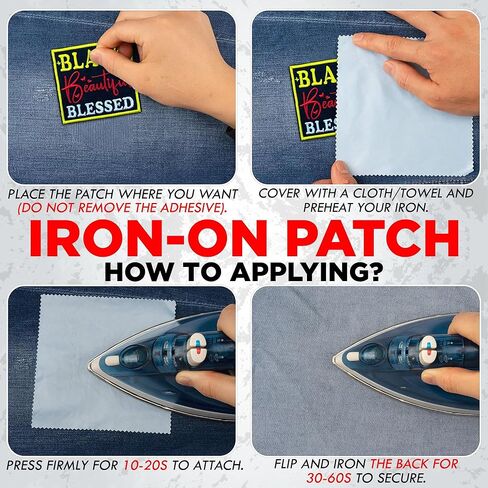 Black Beautiful Blessed Patch, 3 Inch Sew On Iron On Black is Beautiful History Month Embroidered Patches for Backpack Jacket Hat Jeans DIY Clothes Gift for Men Women Size 3 Inches in Kuwait