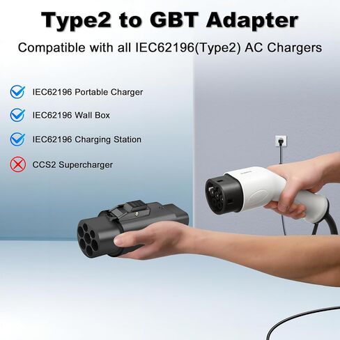 Type 2 to GBT Adapter AC 32A 3 Phase Electric Vehicle Charging Adapter IEC62196 to GB/T EV Charging Adapter in Saudi Arabia