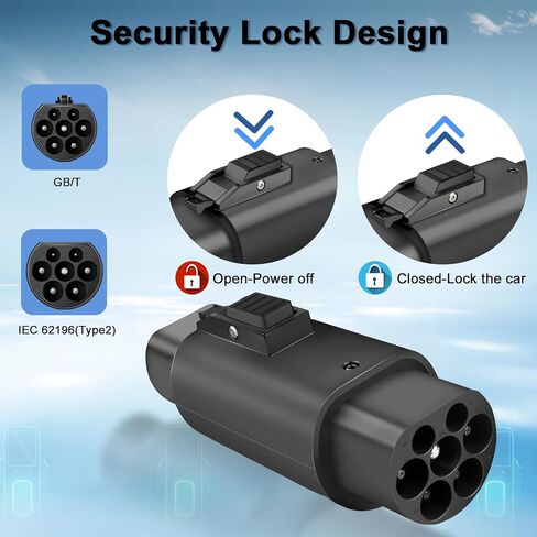 Type 2 to GBT Adapter AC 32A 3 Phase Electric Vehicle Charging Adapter IEC62196 to GB/T EV Charging Adapter in Saudi Arabia
