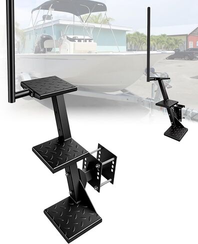 Loyala Boat Trailer Steps, 3-Step Heavy Carbon Steel Trailer Ladder with Handrail, 660 LBS Load Capacity Non-Slip Universal Boat Steps, Marine Boarding Ladder for Safe Boat Access in Saudi Arabia