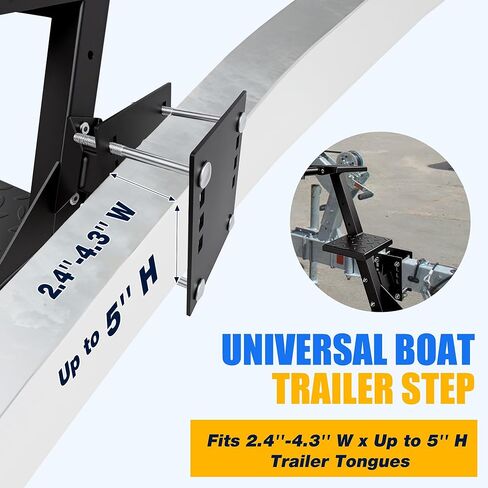 Loyala Boat Trailer Steps, 3-Step Heavy Carbon Steel Trailer Ladder with Handrail, 660 LBS Load Capacity Non-Slip Universal Boat Steps, Marine Boarding Ladder for Safe Boat Access in Saudi Arabia