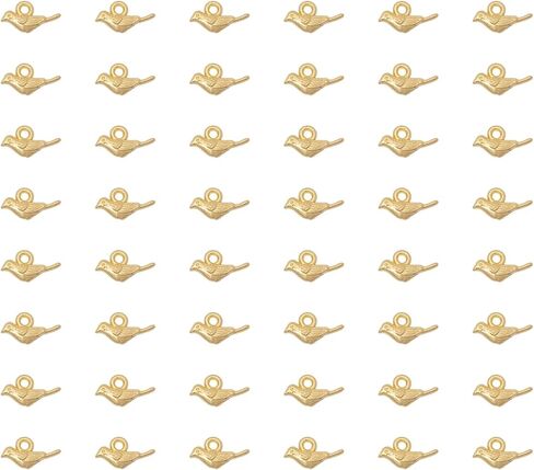 50 جهاز كمبيوتر شخصى ليتل بيرد سحر 0.7 × 1.3 × 0.4 سم معدن صغير لطيف خمر المعلقات DIY بها بنفسك صنع المجوهرات قلادة أساور المفاتيح حلقة رئيسية زينة عيد الميلاد in Kuwait