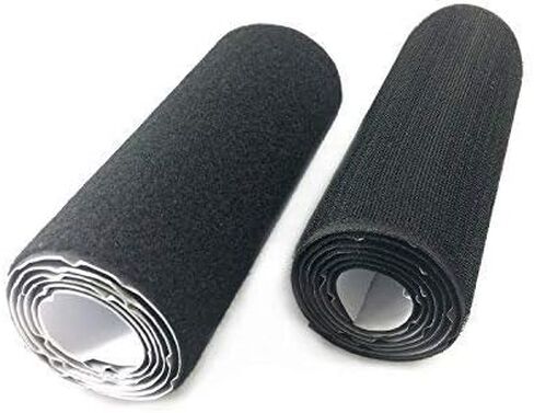 18cm (7' inch) Ultra Wide Self Adhesive Hook and Loop Strips Set with Super Sticky Glue Nylon Fabric Fastener (Black, 5m) in Saudi Arabia