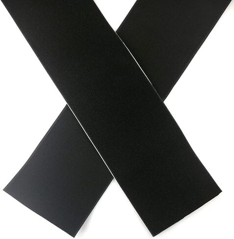 18cm (7' inch) Ultra Wide Self Adhesive Hook and Loop Strips Set with Super Sticky Glue Nylon Fabric Fastener (Black, 5m) in Saudi Arabia