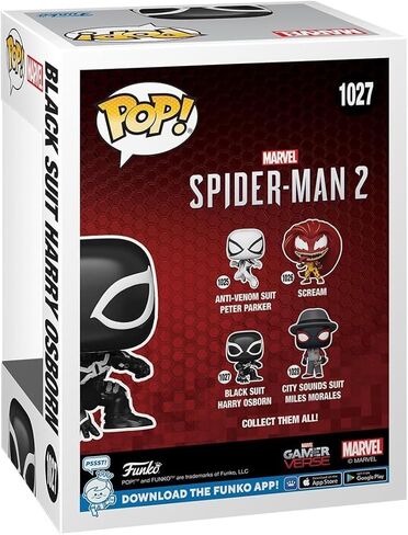 POP Marvel Gamerverse: Spider-Man 2 - Black Suit Harry Osborn Funko Vinyl Figure (Bundled with Compatible Box Protector Case), Multicolored, 3.75 inches in Saudi Arabia