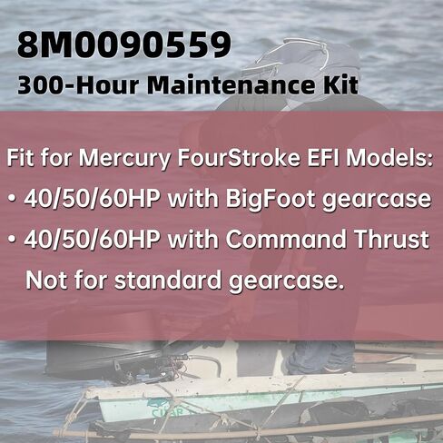 8M0090559 Maintenance Kit Fit for Mercury 40-60HP FourStroke EFI Outboard with BigFoot/Command Thrust Gearcase. Complete kit with Fuel Filter, Spark Plugs, Water Pump Impeller Repair Kit, etc. in Kuwait