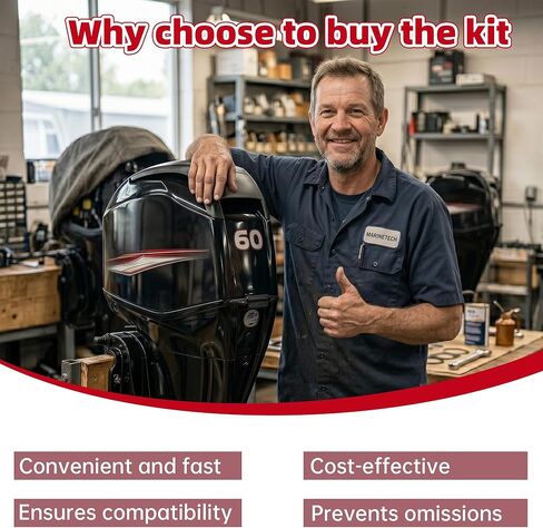 8M0090559 Maintenance Kit Fit for Mercury 40-60HP FourStroke EFI Outboard with BigFoot/Command Thrust Gearcase. Complete kit with Fuel Filter, Spark Plugs, Water Pump Impeller Repair Kit, etc. in Kuwait