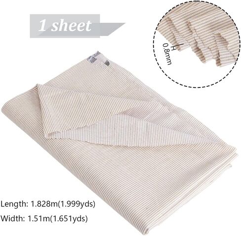 قماش منسوج مخطط من AHANDMAKER بطول 2 ياردة، مفرش طاولة ناعم بنمط خط بيج مقاس 72 × 60 بوصة من The Yard للوسائد والستائر والديكور المنزلي والملابس والحرف اليدوية واللهجات والفراش والمفروشات in Kuwait