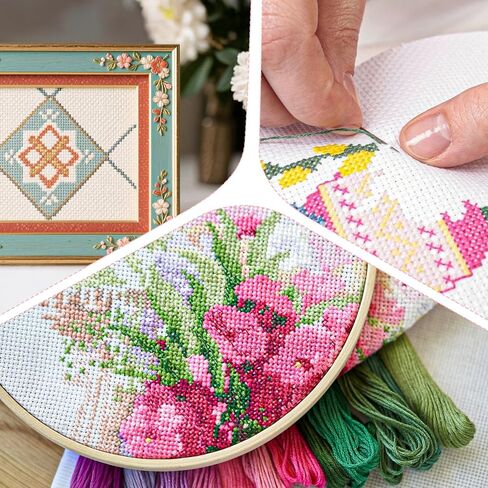 Elegaperma 14 Mesh Cross Stitch Cloth, 20"X 20" Large-Format Blank Cross-Stitch Fabric for Multi-Project Planning, Crossstitch Fabrics for Embroidery and Handmade Craft Creations(Cross-Stitch Fabric) in Saudi Arabia