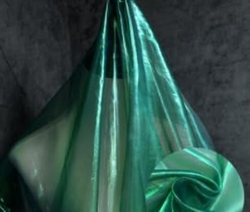 5.5 Yards Inky Green Iridescent Organza Fabric - 59" Wide | Sheer Shiny Organza for Wedding Decorations, Party Supplies, Fairy Costumes, Doll Clothes, Craft & Sewing Projects in Saudi Arabia